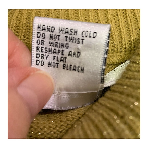 Lise J. Sweater Vintage stunning Y2K style metallic gold sweater Size L - Picture 4 of 5